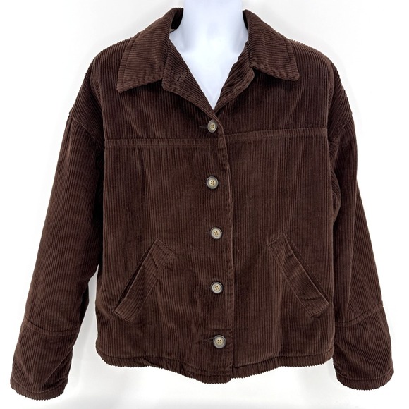 Braetan Corduroy Jacket Women's L Brown Fleece Lined Casual Outerwear - Picture 3 of 9